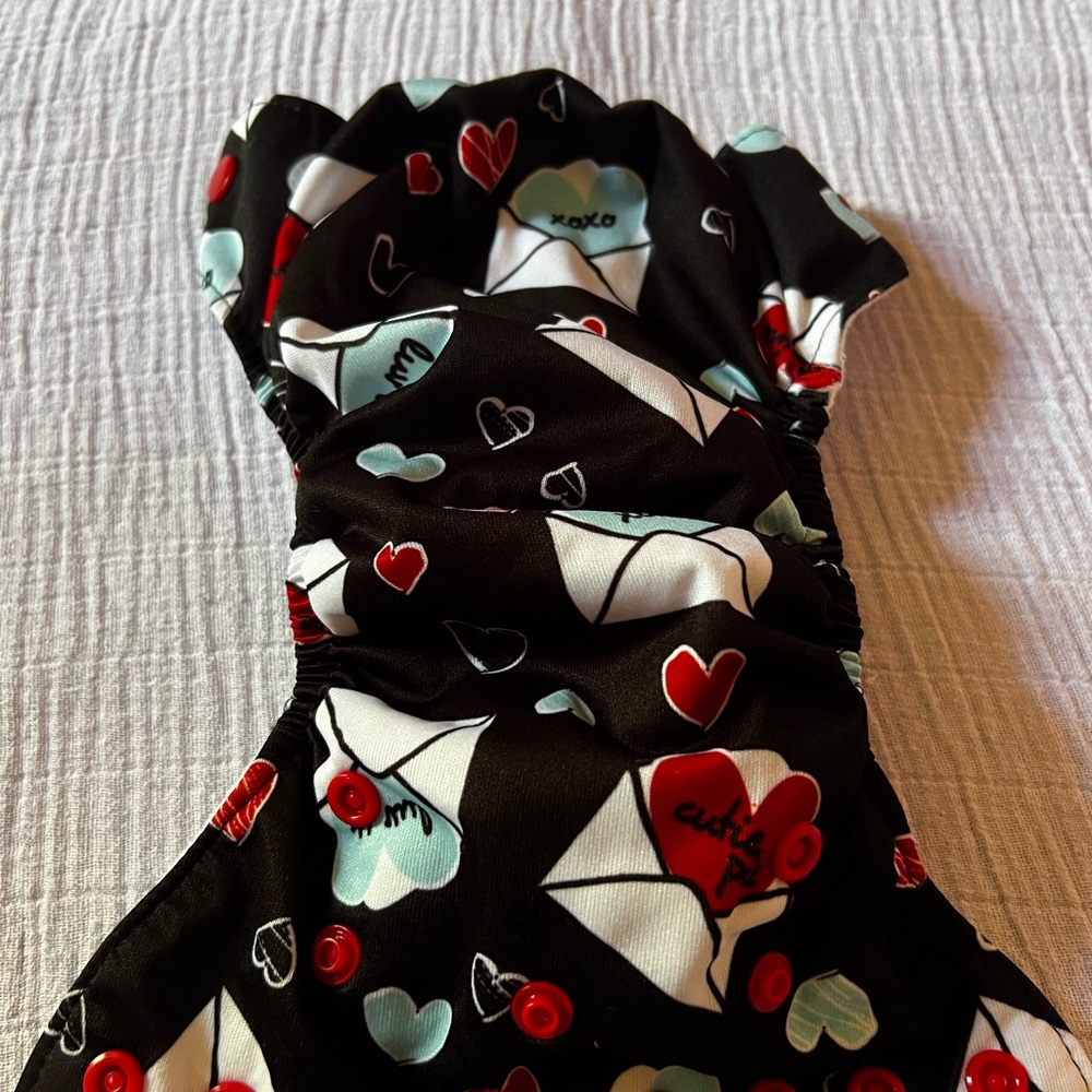 Heart and Envelope Patterned Cloth Diaper